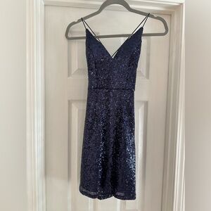 Hello molly navy blue sparkle mini dress